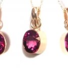 HUGE GENUINE 3.50 CARAT TOURMALINE 14K GOLD NECKLACE