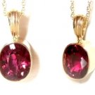 HUGE GENUINE PURPLE/PINK TOURMALINE 14K GOLD PENDANT