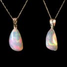 BRILLIANT COLORS LARGE SOLID OPAL 14K GOLD PENDANT !!