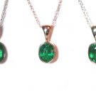 BLAZING EMERALD GREEN TSAVORITE GARNET 14K  NECKLACE !!