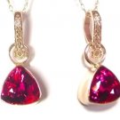 NATURAL GENUINE 3 CARATS TOURMALINE 14K GOLD PENDANT