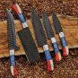 5pice Handmade High Steel 1095 Kitchen Chef Set wood Handle with Lethathe Rolbag
