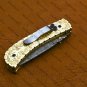 7.5"Handmade Damascuse Pocket Knife Ingravable Brass Handle with Lethathe Sheath