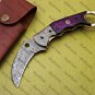 Customized Handmade Damascuse Krambit Knife wood Handle with Lethathe Sheath