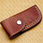 7.5" Customised Damascus Steel Folding Pocket Knife With Leather Sheath