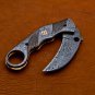 customized handmade damascus karambit knife damascus handle with lethathe sheath