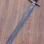 Custom Damascus Steel / Sword / Dagger / Celtic Sword 32" Long Blood GROOVED GLA