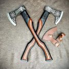 customized handmade beautfull axe wood handle withe cow lethathe sheath