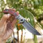 ingraveable Damascus Steel Folding Knif,Rosewood Liner Lock Handle best for gift