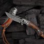 ingraveable Damascus Steel Folding Knif,Rosewood Liner Lock Handle best for gift