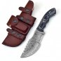 Custom Handmade Damascus Steel  Tracker Knife  Perfect Grip Black Micarta handle