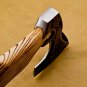 customized handmade high steel viking axe wood handle with lethathe sheath