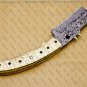customized handmade damasuse pocket knife ingravable bras handle  leather sheath