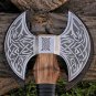 Customized Handmade Carbon Steel 1095 Axe wood Handle with leather sheath