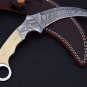 Noshr Whole Damascus Steel Full Tang Hunting Knife With leather Sheath