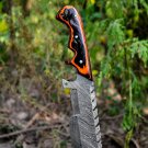 CUSTOM HANDMADE DEMASCUS STELL TRACKER KNIFE – TWO TONE DOLLAR SHEATH HANDLE