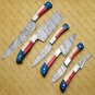 customized handmade damasuse kitchen knife set wood handle w lethathe roal bag