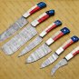 customized handmade damasuse kitchen knife set wood handle w lethathe roal bag