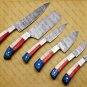 customized handmade damasuse kitchen knife set wood handle w lethathe roal bag