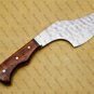 customized handmade damasuse bucher knife wood handle with lethathe sheath