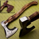 Customized Handmade Viking Axe Forged Carbon Steel Blade With Leather Sheath