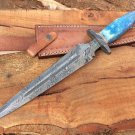 13 INCHES CUSTOM HAND MADE DAMASCUS STEEL HUNTING DAGGER KNIFE