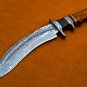 13" Handmade Damascus Steel fixed blade kukri Knife for Camping,Leather sheath