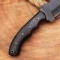 customized handmade carbon steel knife black mkarta handle with lethathe sheath