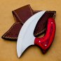 Customized hand made steel Multi purpose Sharp ULU knife with leathethr sheath