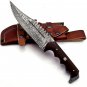 Markhor Outdoors 12-inch Handmade Damascus steel bowie knife with sheath Fixed