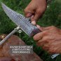 Markhor Outdoors 12-inch Handmade Damascus steel bowie knife with sheath Fixed