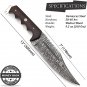 Markhor Outdoors 12-inch Handmade Damascus steel bowie knife with sheath Fixed
