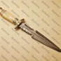 11"Customized Handmade Damascuse Dagger Knife Bone Handle with Lethathe Sheath