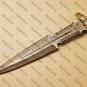 11"Customized Handmade Damascuse Dagger Knife Bone Handle with Lethathe Sheath