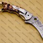 7"Customized Handmade Damascuse Karambit Knife wood Handle with Lethathe Sheath