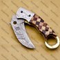 7"Customized Handmade Damascuse Karambit Knife wood Handle with Lethathe Sheath