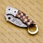 7"Customized Handmade Damascuse Karambit Knife wood Handle with Lethathe Sheath
