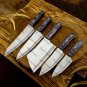 5pice Customized Handmade D2 Kitchen Chef Set wood Handle with Lethathe Rolbag