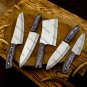 5pice Customized Handmade D2 Kitchen Chef Set wood Handle with Lethathe Rolbag