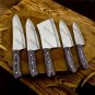 5pice Customized Handmade D2 Kitchen Chef Set wood Handle with Lethathe Rolbag