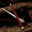Custom Handmade D2 Theoden Herugrim Replica Sword with Beautifull Scarbed