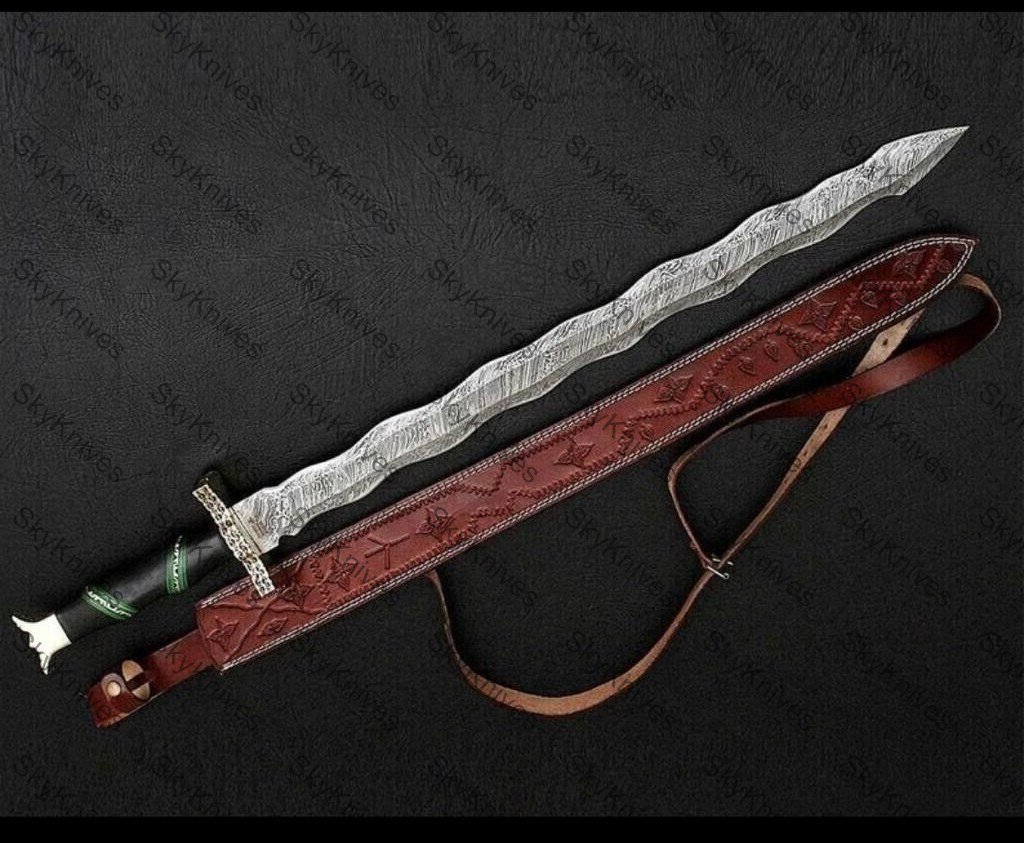 Custom Hand Forged Damascus Steel Viking Sword, Best Quality, Battle Ready Sword