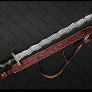 Custom Hand Forged Damascus Steel Viking Sword, Best Quality, Battle Ready Sword