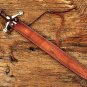 Handmade Damascus Steel 38" Long Scottish Claymore Sword with Leather Sheath.