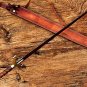Handmade Damascus Steel 38" Long Scottish Claymore Sword with Leather Sheath.