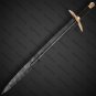 Custom Handmade Damascus Steel Double Edge Viking Sword Battle Ready With Sheath