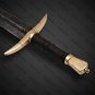 Custom Handmade Damascus Steel Double Edge Viking Sword Battle Ready With Sheath