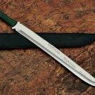 Handmade D2 Steel Tactical Warrior Combat Fighter sword-micarta handle leather sheath
