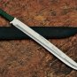 Handmade D2 Steel Tactical Warrior Combat Fighter sword-micarta handle leather sheath