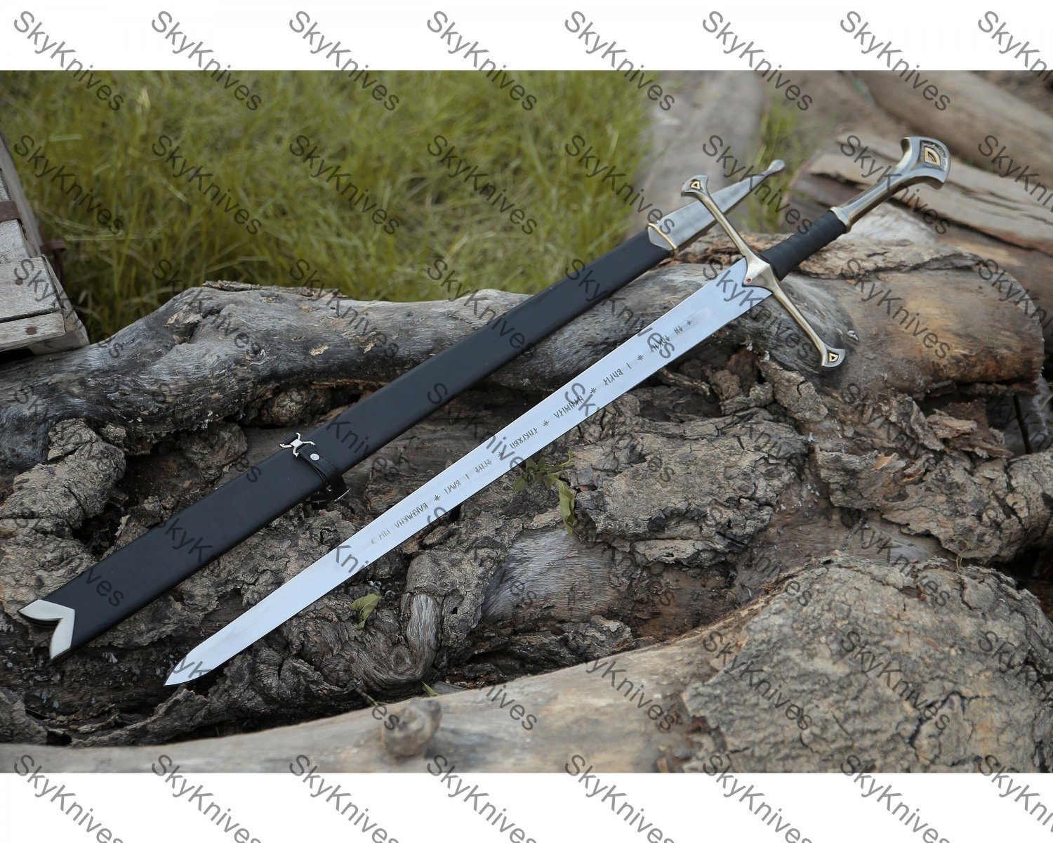 Damascus steel sword, Lord of rings sword,  Narsil swords, handmade swords, gift for him